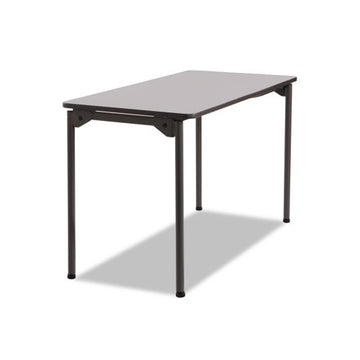 Iceberg Maxx Legroom Wood Folding Table, Rectangular Top, 72 X 30 X 29.5, Gray-charcoal freeshipping - TVN Wholesale